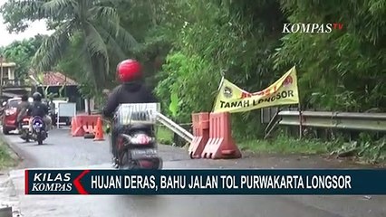 Akibat Hujan Deras, Bahu Jalan Tol Purwakarta Longsor