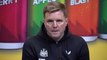 Eddie Howe reacts to Newcastle's Carabao Cup final defeat to Manchester United
