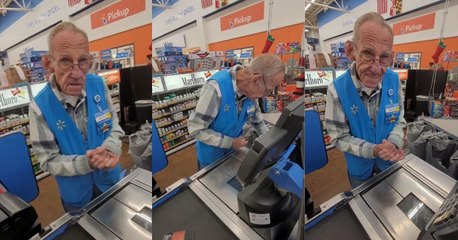 Anciano de 82 años que trabajaba como cajero en Walmart logró jubilarse luego de una donación