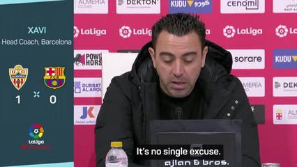 'No excuse' for shock Barca loss at Almeria - Xavi