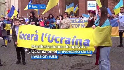 Manifestaciones en Europa por el fin de la ocupación Rusa de Ucrania tras un año de conflicto