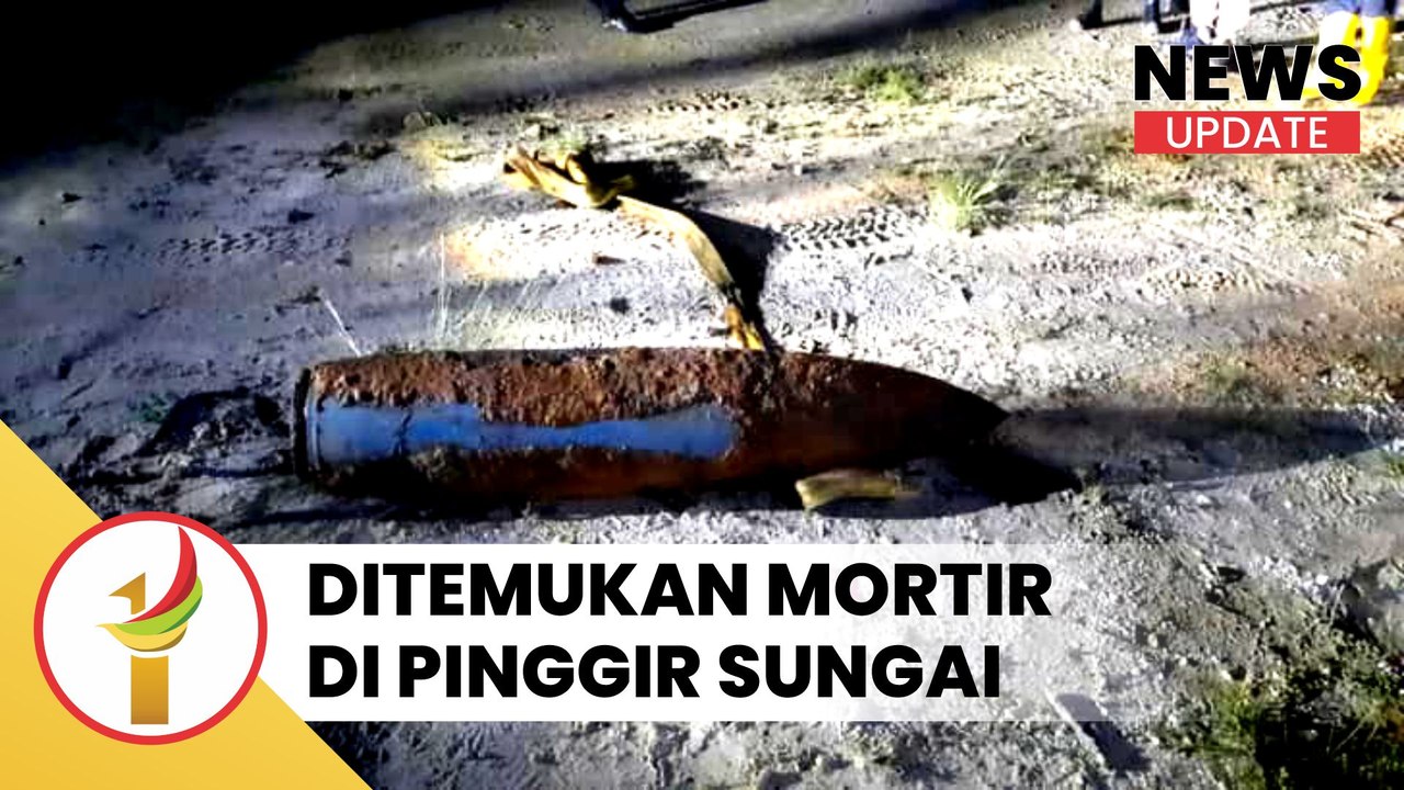 Ditemukan Warga, Penampakan Mortir Di Pinggir Sungai Penampuan Tenayan Raya