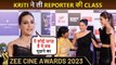 Zee Cine Awards 2023: Kriti Sanon Corrects A Reporter About Her Award Nomination, Hugs Sunny Leone