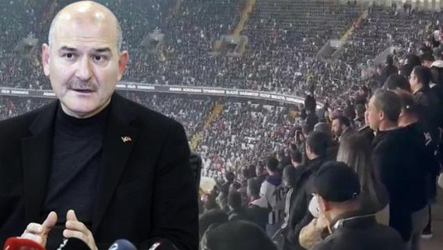 Bakan Soylu'dan stadyumda Hükümet istifa sloganları atan taraftarlara hodri meydan