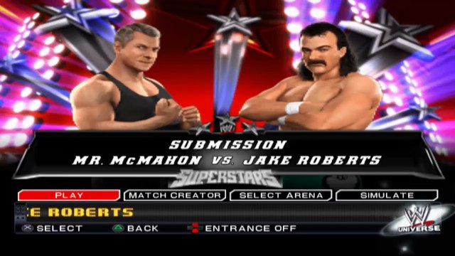 WWE SmackDown vs Raw 2011 Mr. McMahon vs Jake Roberts