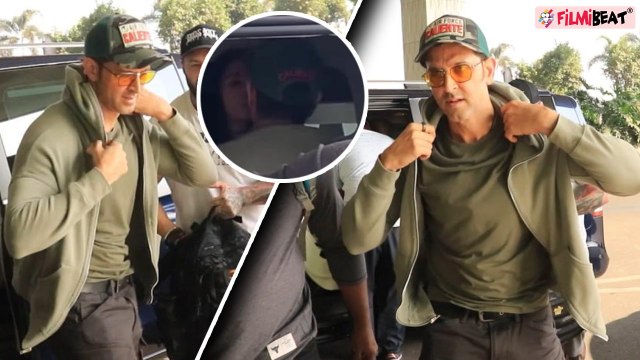 Hrithik Roshan और Saba Azad ने खुलेआम Airport पर किया Lip Kiss, Video viral! FilmiBeat