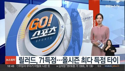릴러드, 71득점…올시즌 최다 득점 타이