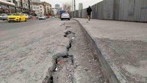 Küçükçekme'de inşaat çalışması sırasında yol tekrar çöktü