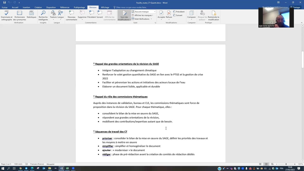 Révision du SAGE LRA - documents d'accompagnement des premiers travaux des commissions thématiques
