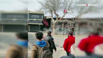 Malatya'da 5.6'lık depremde iki binanın yıkılma anları kamerada