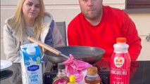 Funny Pancake Fail - Fun couple tries making pancake with pancake mix