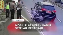 Detik-detik Mobil Plat Merah Kabur Usai Tabrak Motor, Korban Masuk Kolong Mobil!