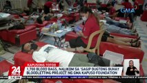 1,700 blood bags, nalikom sa 'Sagip Dugtong Buhay Bloodletting Project' ng GMA Kapuso Foundation | 24 Oras