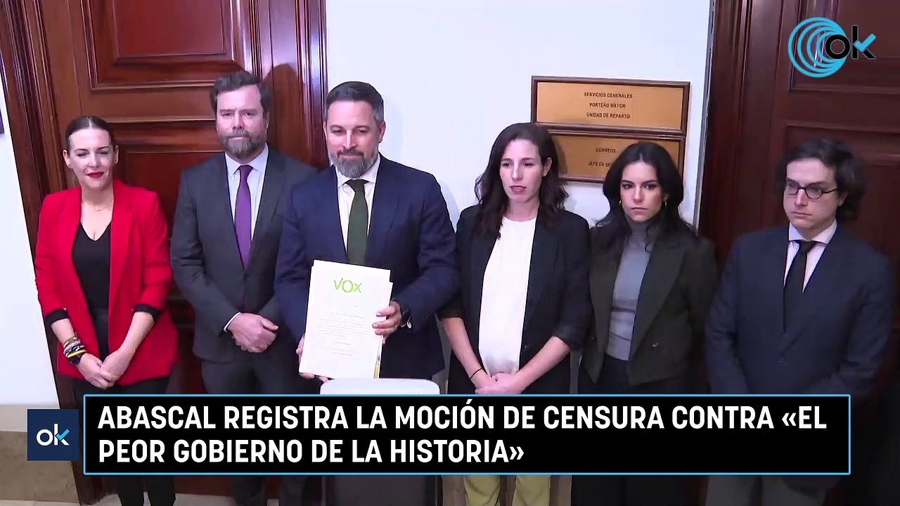 Abascal registra la moción de censura contra «el peor Gobierno de la historia»