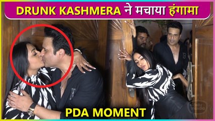 Drunk Kashmera Shah Gives LIP KISS To Husband Krushna In Public