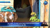 Familias del cantón Villamil Playas fueron afectadas por el desborbamiento del río Arenas