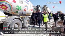 Bakan Murat Kurum, Adıyaman'da barınma alanının kurulacağı bölgede incelemelerde bulundu