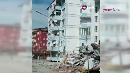 Malatya'da meydana gelen depremde binalar teker teker işte böyle yıkıldı!
