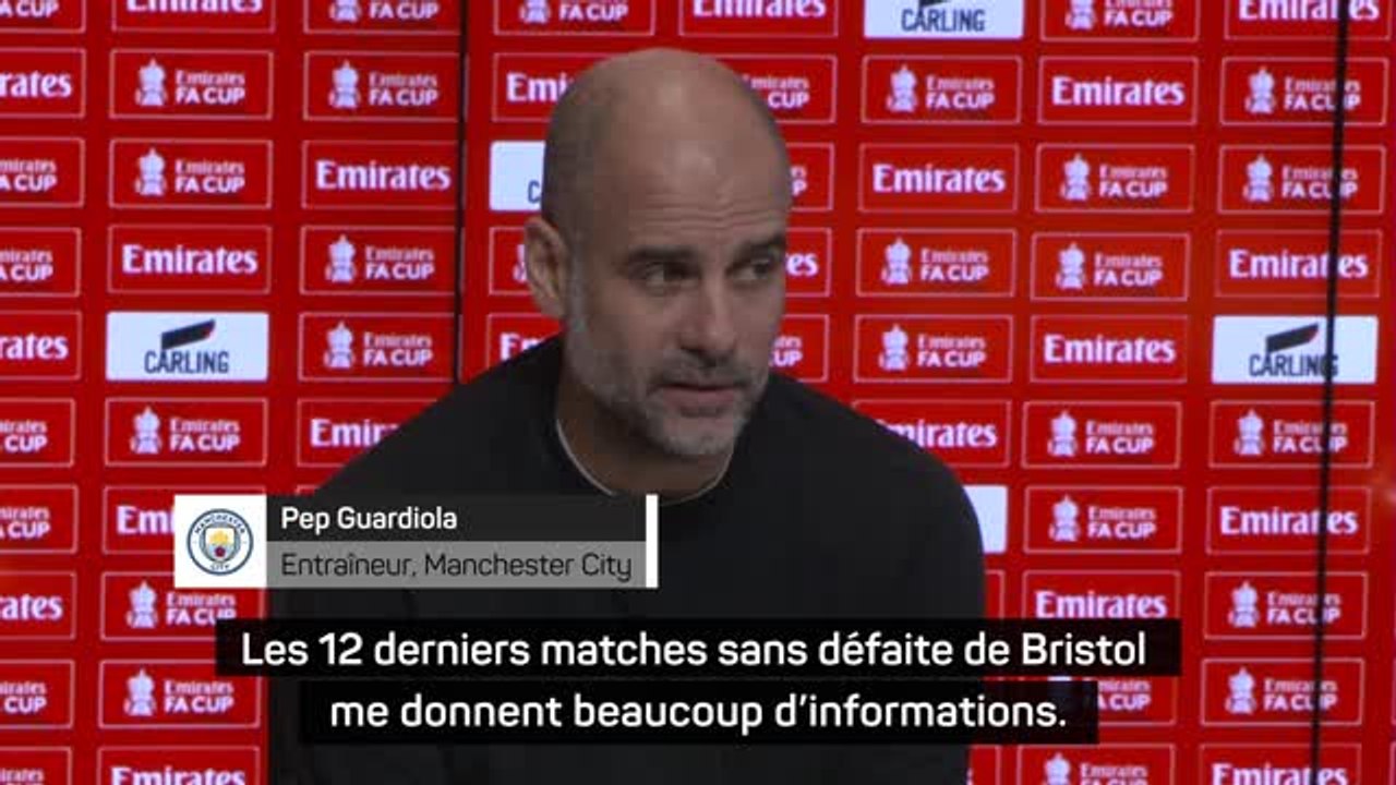 Manchester City - Guardiola : “Une équipe sérieuse” jouera contre un Bristol invaincu depuis 12 matches