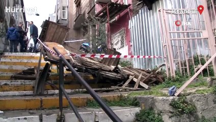 Şişli’de 2 katlı metruk bina çöktü
