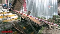 Şişli'de korkutan anlar! 2 katlı bina bir anda çöktü