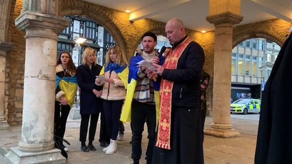 Ukrainian's come together in Peterborough to commemorate one year since start of Russian invasion