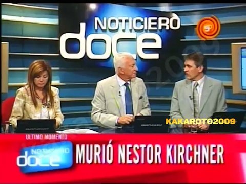 Cobertura de El Doce y Teleocho del fallecimiento del expresidente argentino Néstor Kirchner