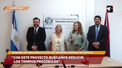 En la inauguración de la sala de oralidad efectiva Venchiarutti indicó que “con este proyecto buscamos reducir los tiempos procesales”