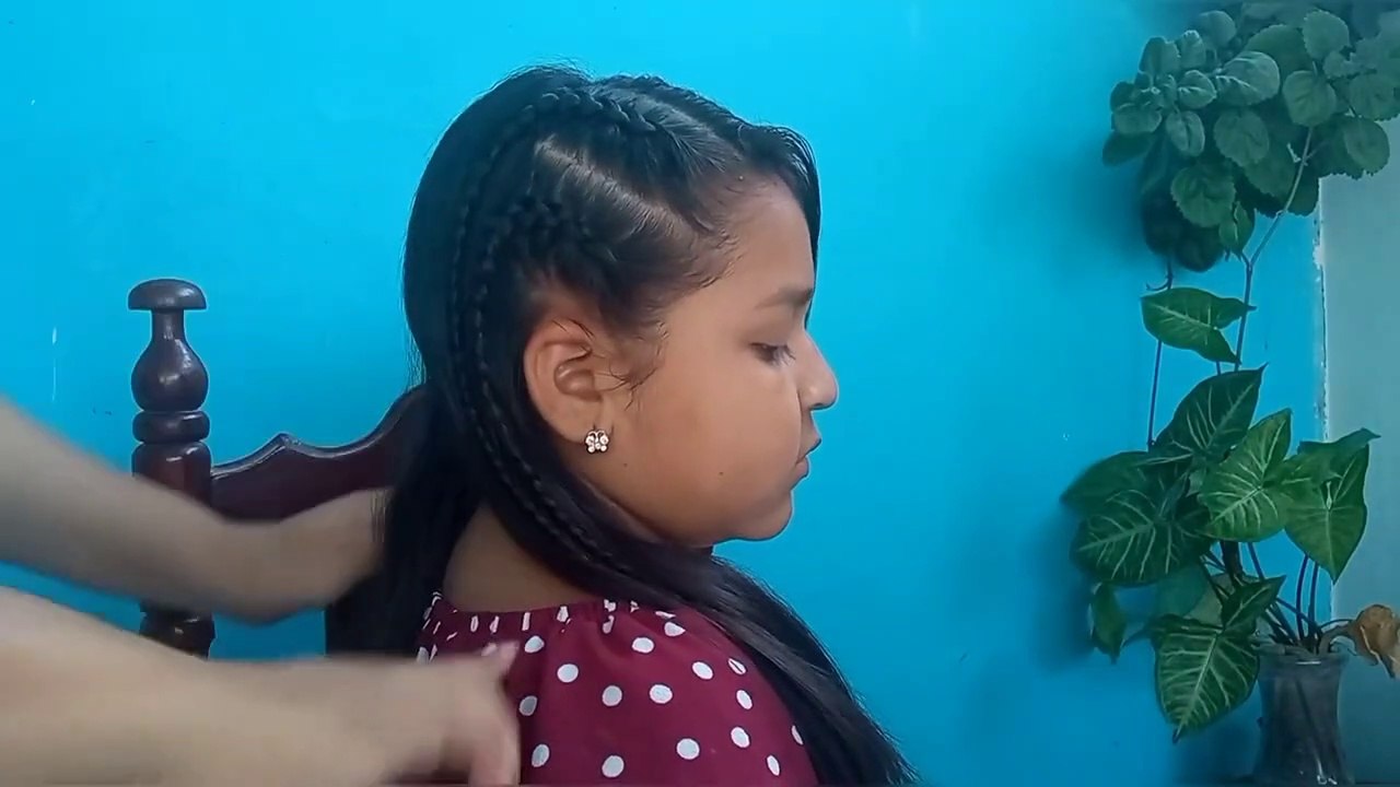 Peinado fácil con trenzas  y cabello suelto