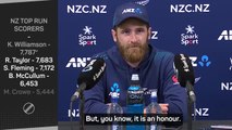 Williamson 'honoured' to become New Zealand's record Test run-scorer