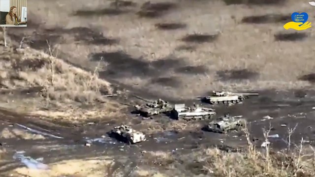 Ukrainian forces blow up Russian tanks near Vuhledar in Donetsk