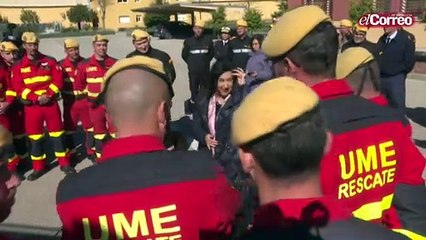 Margarita Robles visita el BIEM II en la base militar de Morón
