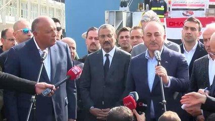 BAKAN ÇAVUŞOĞLU MISIRLI MEVKİDAŞI SAMEH SHOUKRY İLE MERSİN LİMANINDA AÇIKLAMA YAPTI