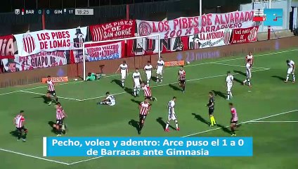 Pecho, volea y adentro: Arce puso el 1 a 0 de Barracas ante Gimnasia