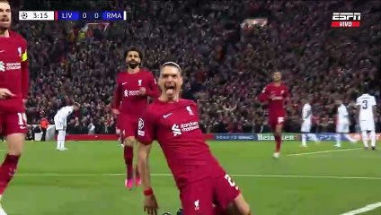 Download Video: LIGA DE CAMPEONES DE LA UEFA 2022-23 - Liverpool (2-5) Real Madrid - OCTAVOS DE FINAL - IDA - PRIMER TIEMPO