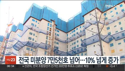 전국 미분양 7만5천호 넘어…10% 넘게 증가