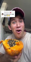 Influencer cubano prueba papaya con pepas