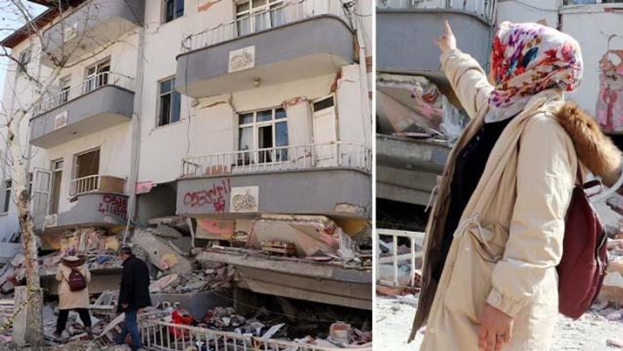 Depremde ağır hasar alan binadan, internet kablosunu ip gibi kullanarak kurtulmuşlar