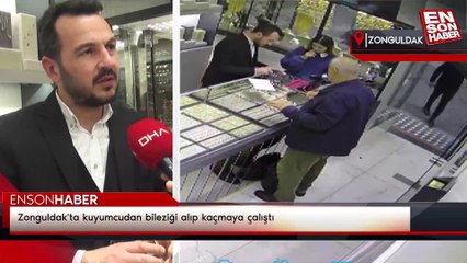 Zonguldak'ta kuyumcudan bileziği alıp kaçmaya çalıştı