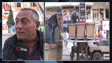 Depremin merkezi Kahramanmaraş'ta hasarlı binalardan eşyalar tahliye ediliyor