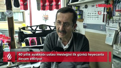 Télécharger la video: 40 yıllık ayakkabı ustası mesleğini ilk günkü heyecanla devam ettiriyor