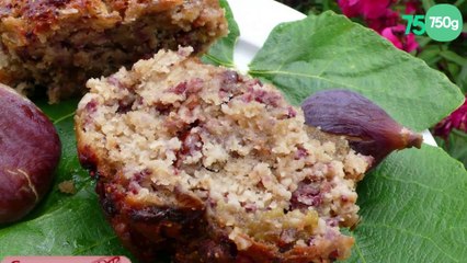Cake aux figues et figatellu, en feuille de figuier
