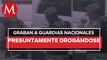 En Sonora, captan a presuntos elementos de la Guardia Nacional inhalando cocaína