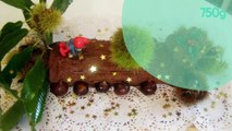 Bûche de crêpes, mousse de châtaignes et ganache au chocolat