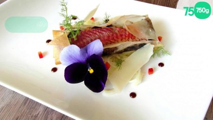 Croustillant de rouget à la pâte d'olive de Nice sur fenouil frais citronné