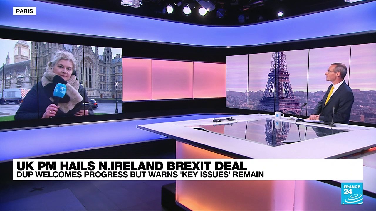 Northern Ireland: UK's Rishi Sunak in Belfast to start selling his new Brexit deal