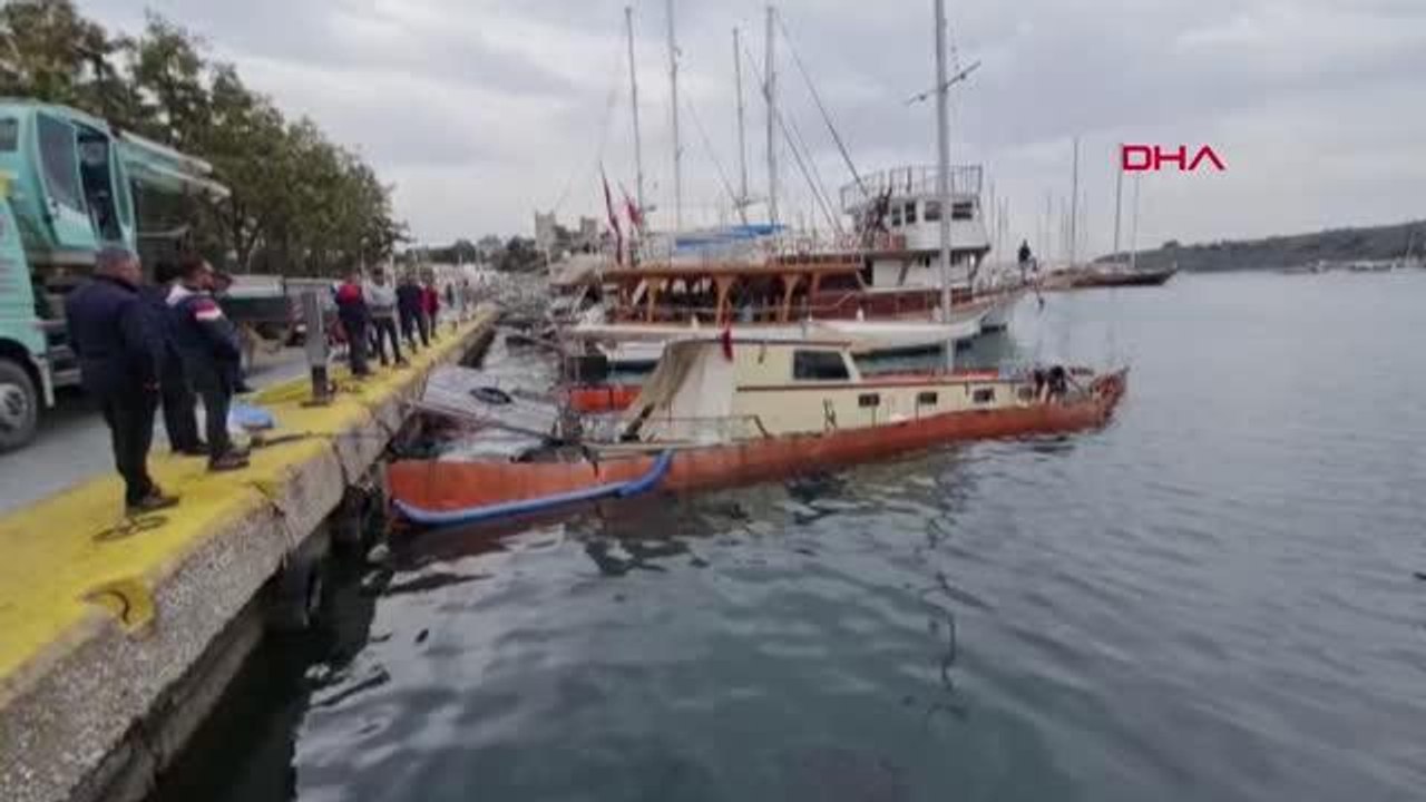 BODRUM'DA SU ALAN TUR TEKNESİ BATTI