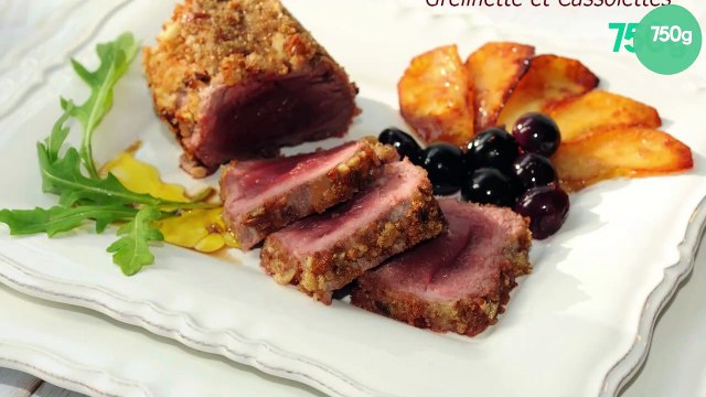 Mini-rôti d'agneau pané aux noisettes