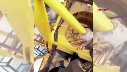 Bir kule vinç operatörünün mesai bitimi! "İzlerken düştüm..."