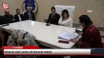 Hatay'da evleri yıkılan çift Bursa'da evlendi
